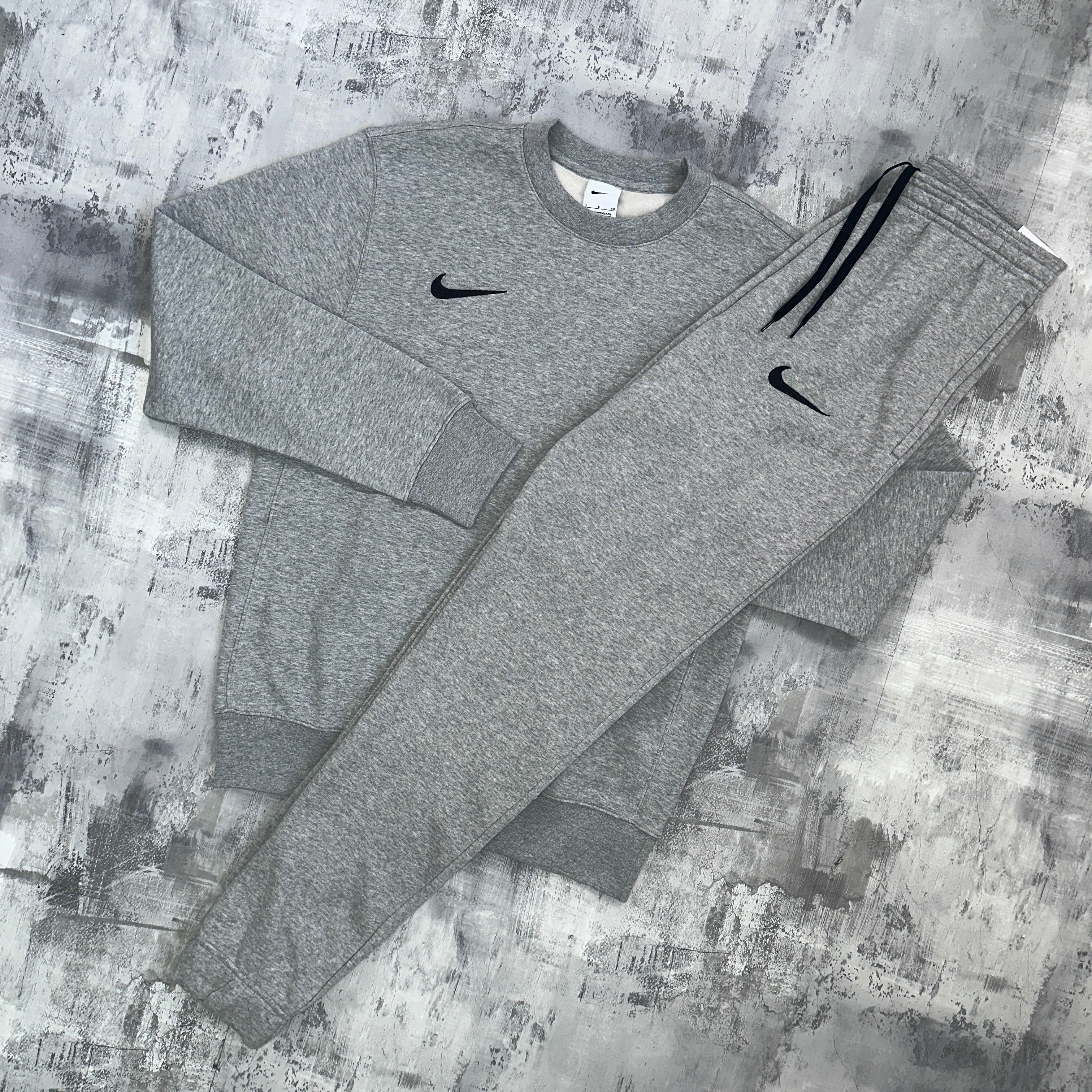 Nike Club Tracksuit Light Grey Crewneck Trousers The Tech Club