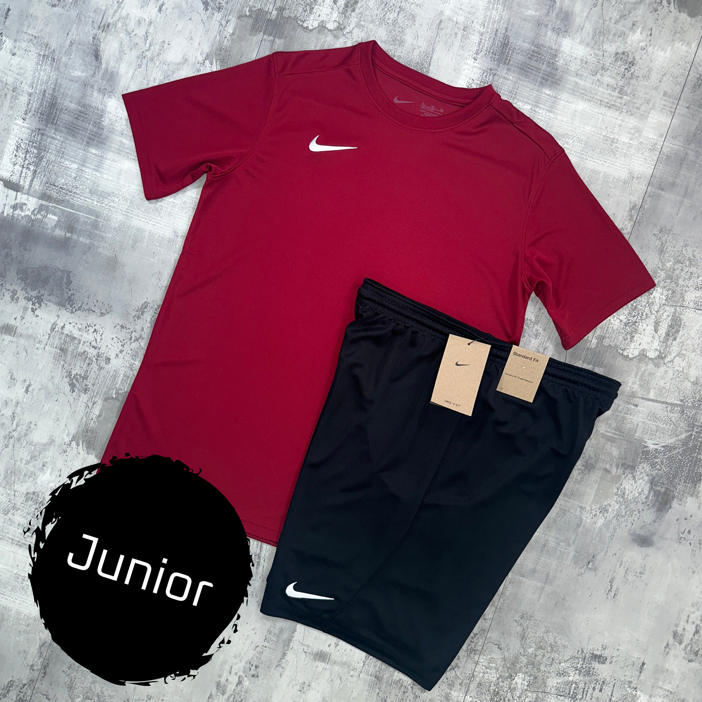 Nike Junior Dri-Fit set Burgundy - t-shirt & shorts