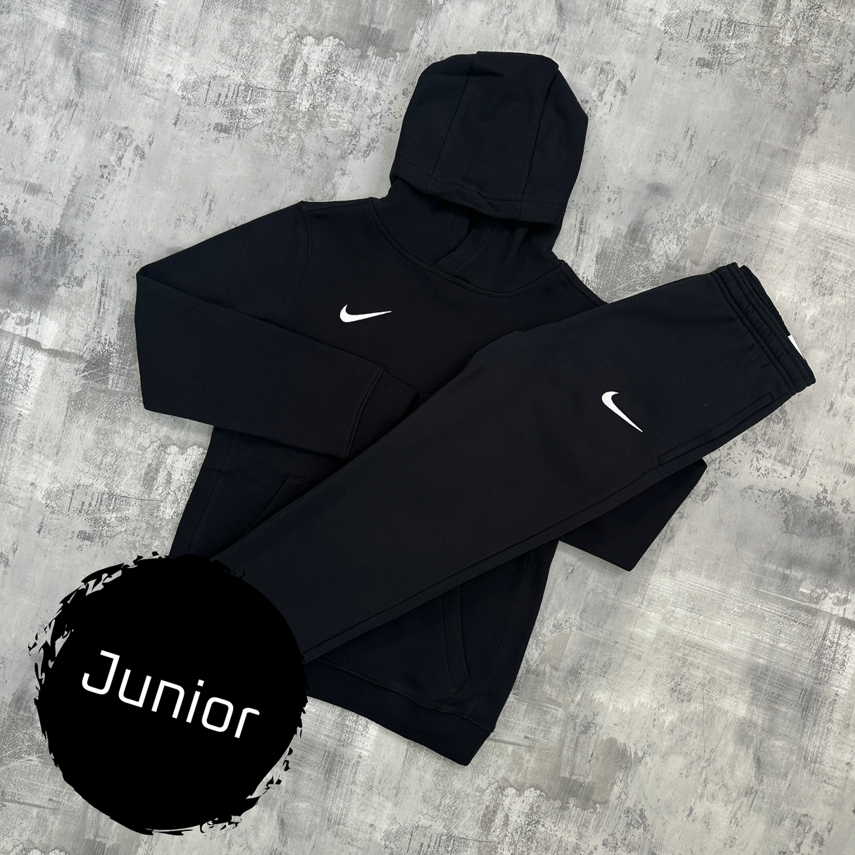 Nike Junior Club Tracksuit Black - Hoodie & Joggers