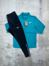 Nike Dri-Fit Pacer set Aqua - 1/2 zip & trousers