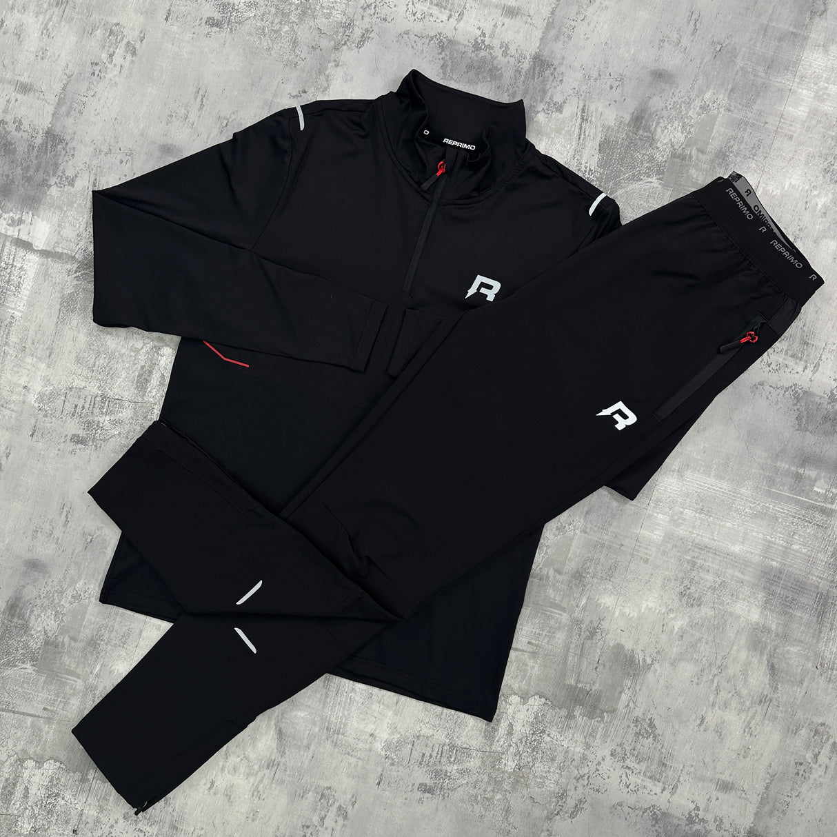 Reprimo Summit Panelled Set Black / Red - Q zip and Trousers