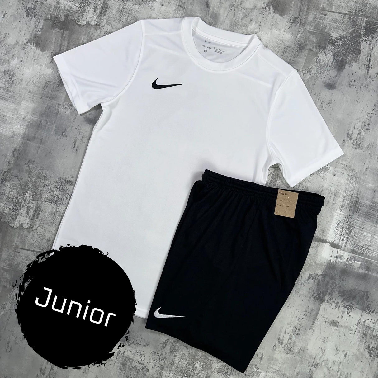 Nike Junior Dri-Fit Set | White | T-shirt & Shorts