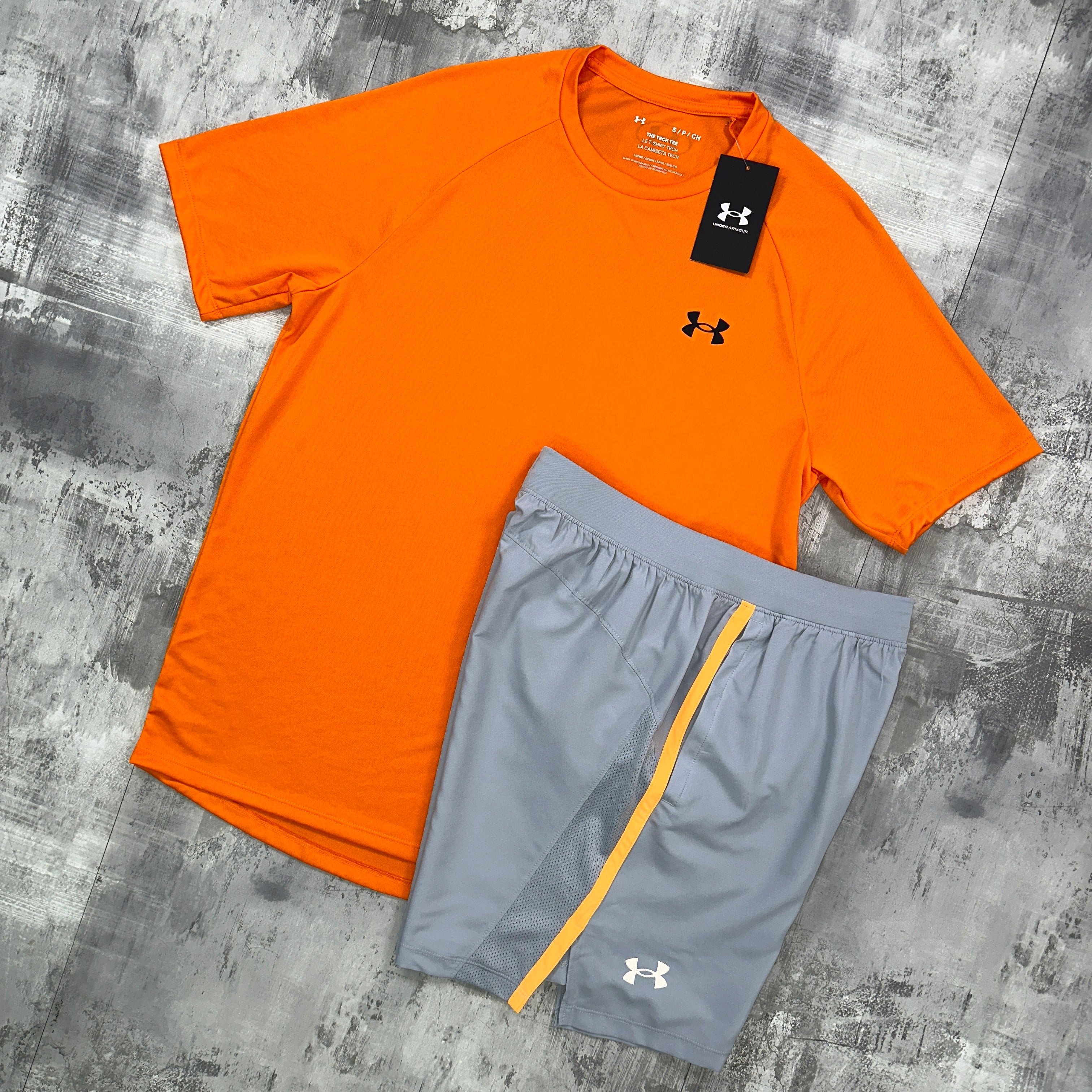 Under Armour Launch set Orange - t-shirt and shorts