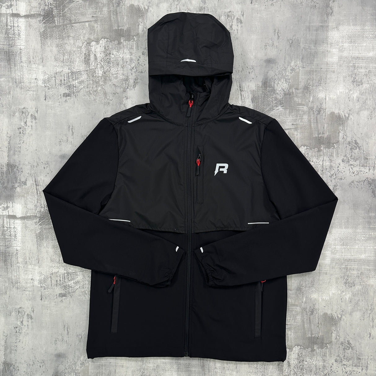 Reprimo Summit Panelled Windbreaker - Black / Red