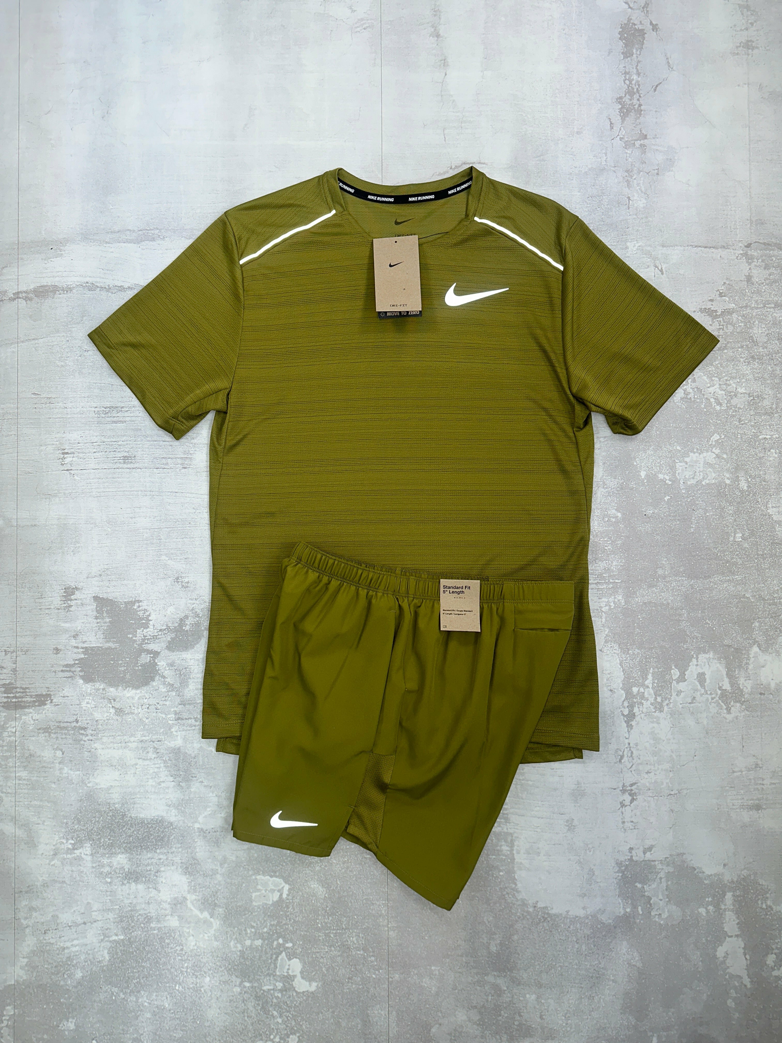 Nike Miler set Moss - t-shirt and shorts