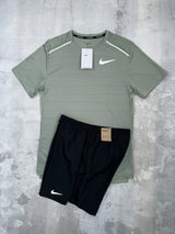 Nike Miler set Jade Green - t-shirt and shorts