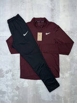 Nike Dri-Fit Pacer set Burgundy - 1/2 zip & trousers