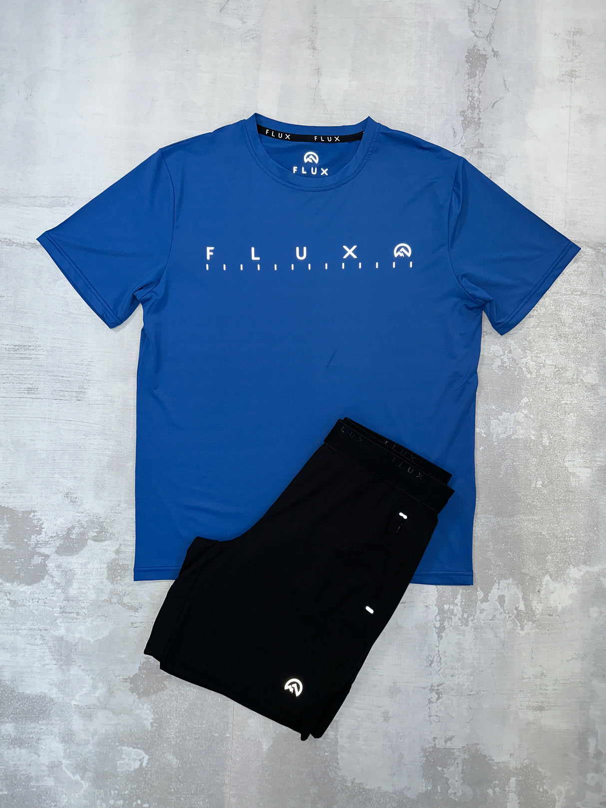 Flux Graphic Logo T-Shirt and Shorts Set - Cobalt