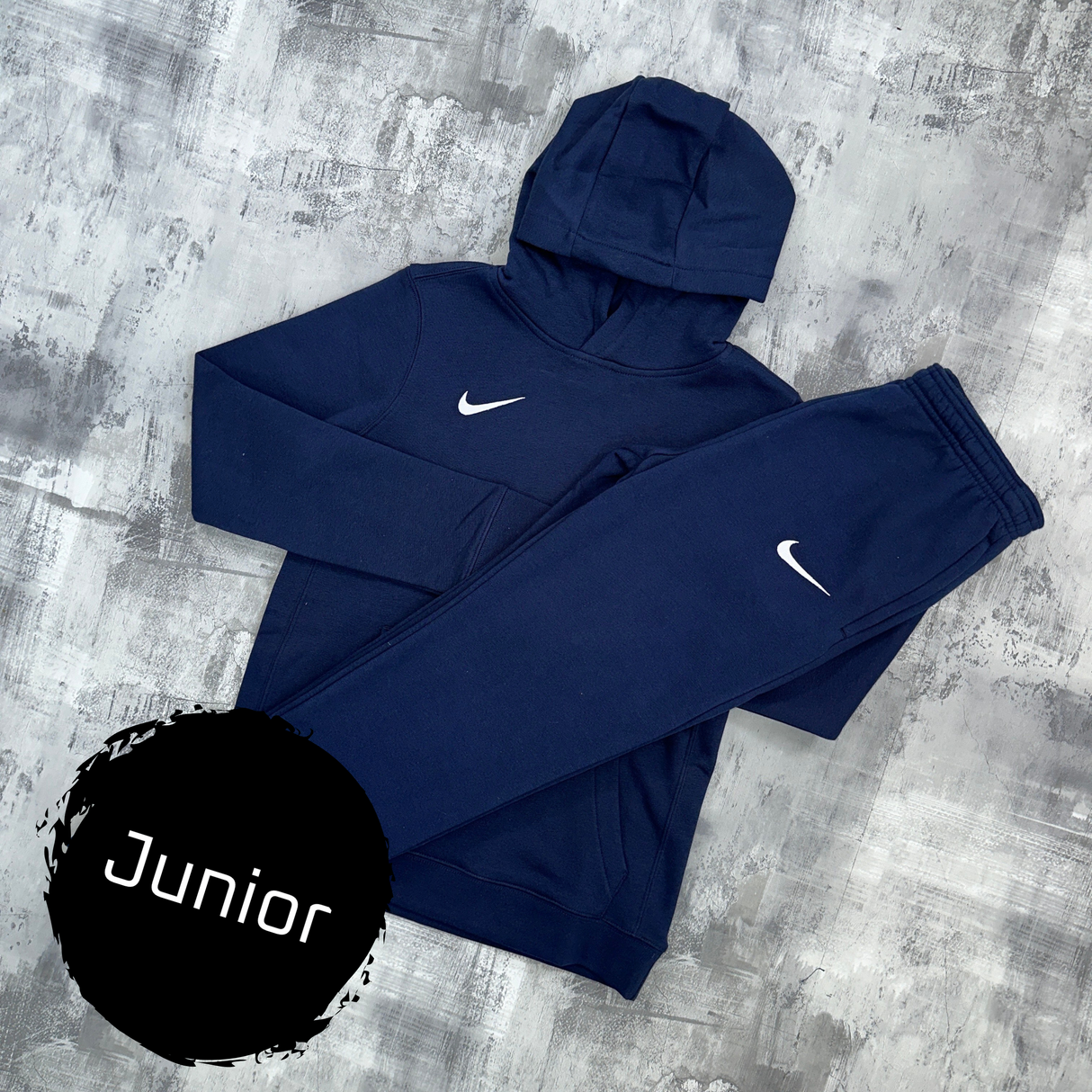 Nike Junior Club Tracksuit Navy Hoodie Joggers The Tech Club