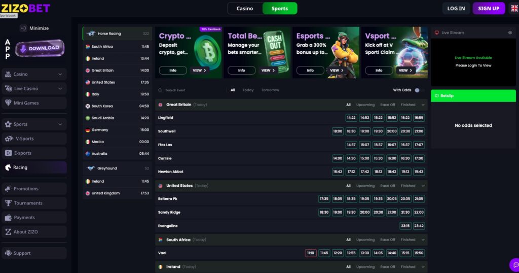 New horse racing betting site 